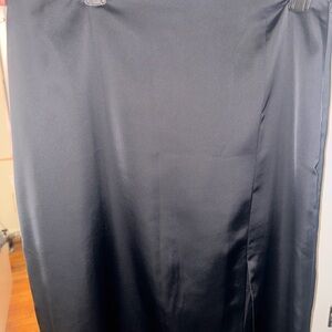 Club Monaco Sleek Black Satin Maxi Skirt